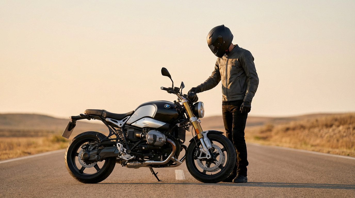 Un mécanicien vérifiant le coupe-circuit d'une moto avant le démarrage