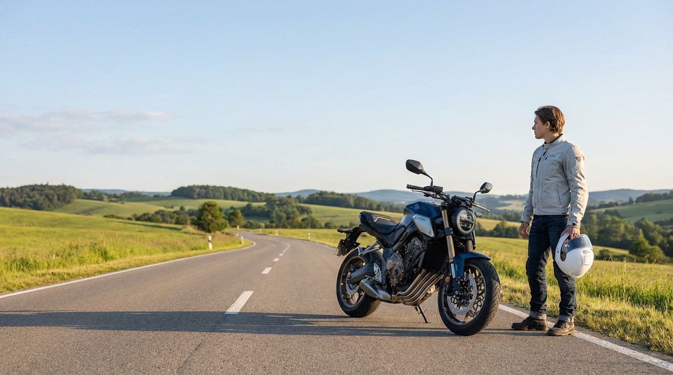 Moto adaptée pour débutants avec permis A2, offrant confort et sécurité