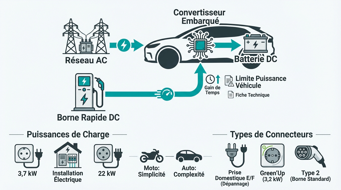 Schéma de recharge AC et DC pour voiture électrique