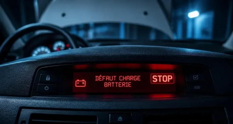 Défaut charge batterie : arrêtez le véhicule (STOP rouge)