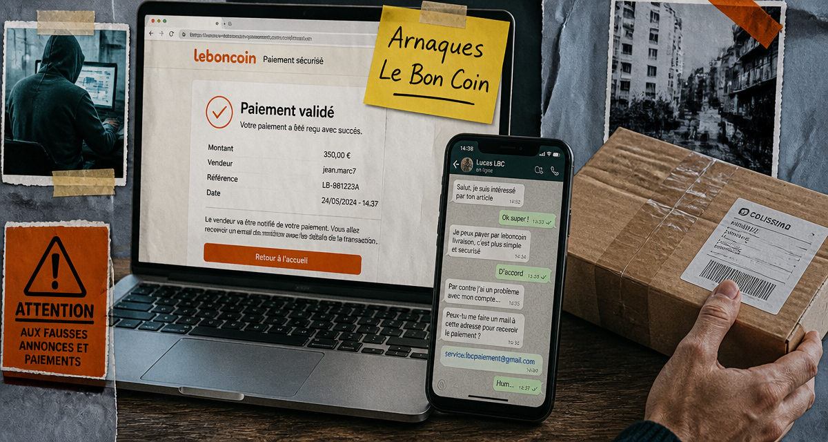 le bon coin arnaque illustration collage