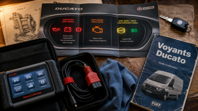Liste voyant fiat ducato : 3 couleurs, pannes moteur sur tableau de bord