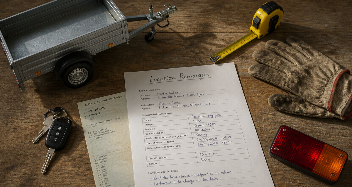 location remorque particulier contrat clés carte grise