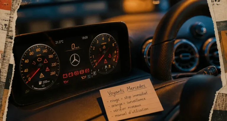 Signification des voyants tableau de bord Mercedes : alertes moteur visibles