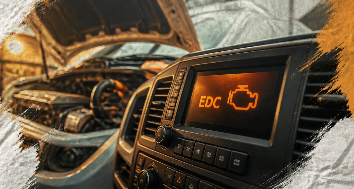 Voyant edc iveco allumé, icône moteur orange sur tableau de bord