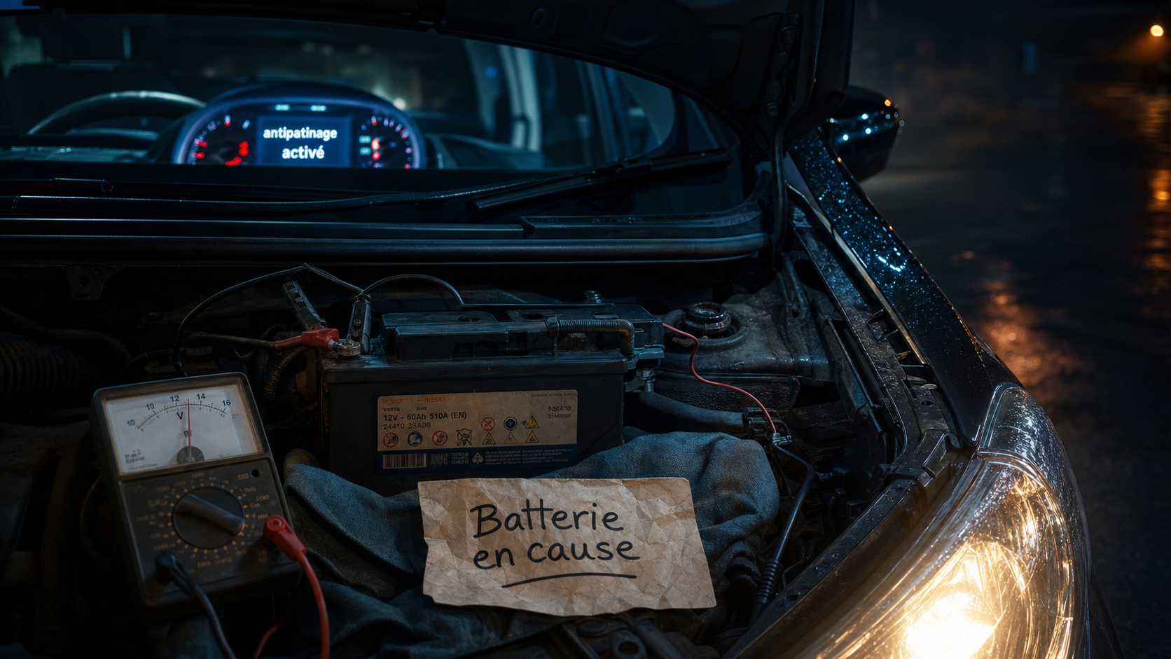 Captur ne démarre pas antipatinage activé : batterie 12,6 V