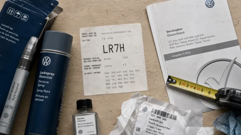 Code couleur Golf 7 : étiquette LR7H lisible pour commander la peinture