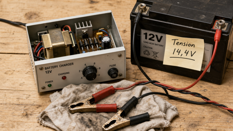 Chargeur de batterie 12V : comment 14,4V, courant limité et protection évitent la surcharge