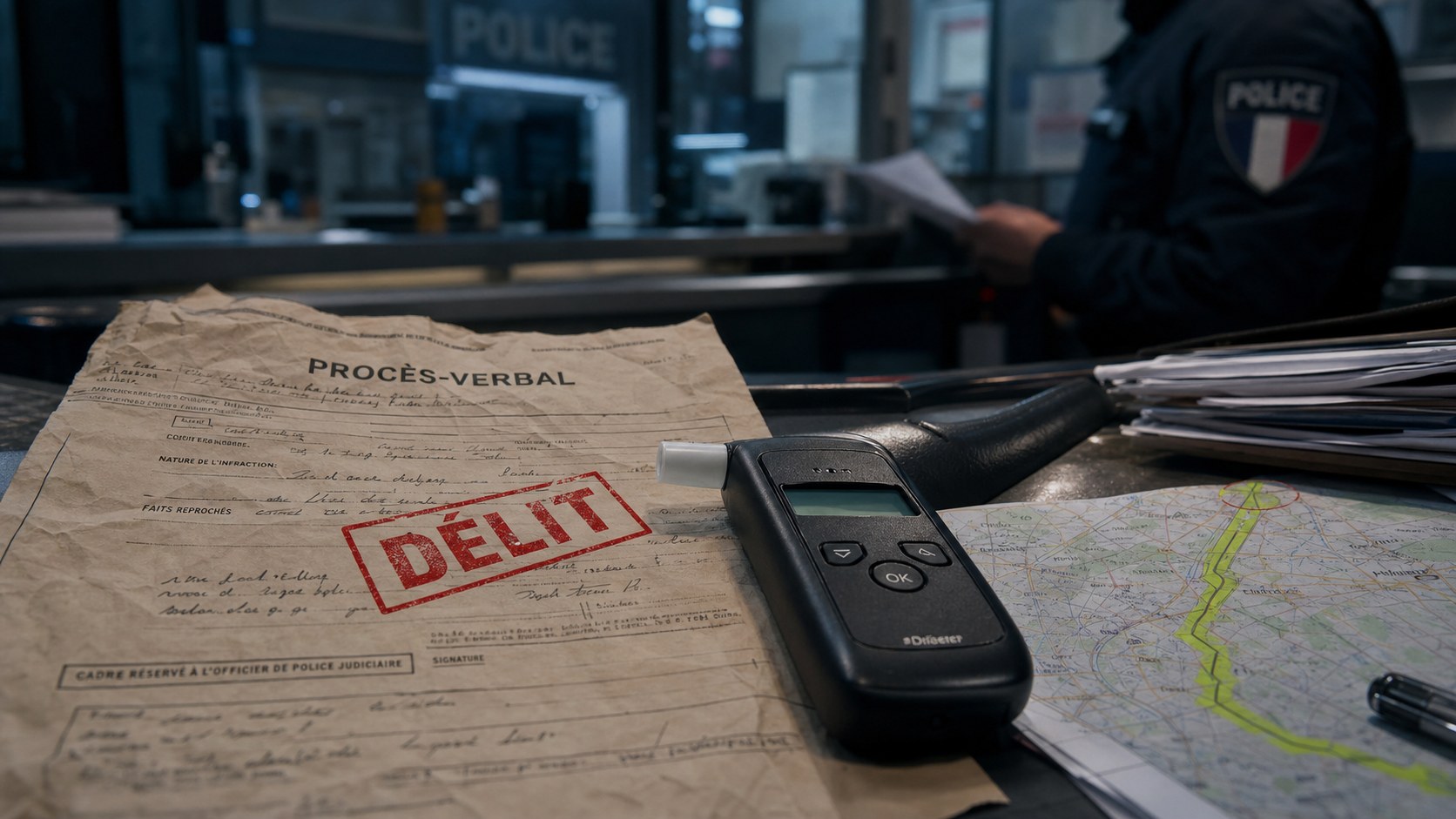 Conduite sans permis avec alcoolémie positive : procès-verbal et éthylotest