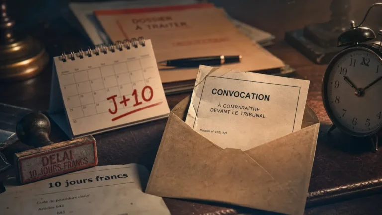 Délai convocation tribunal suspension permis : 10 jours francs
