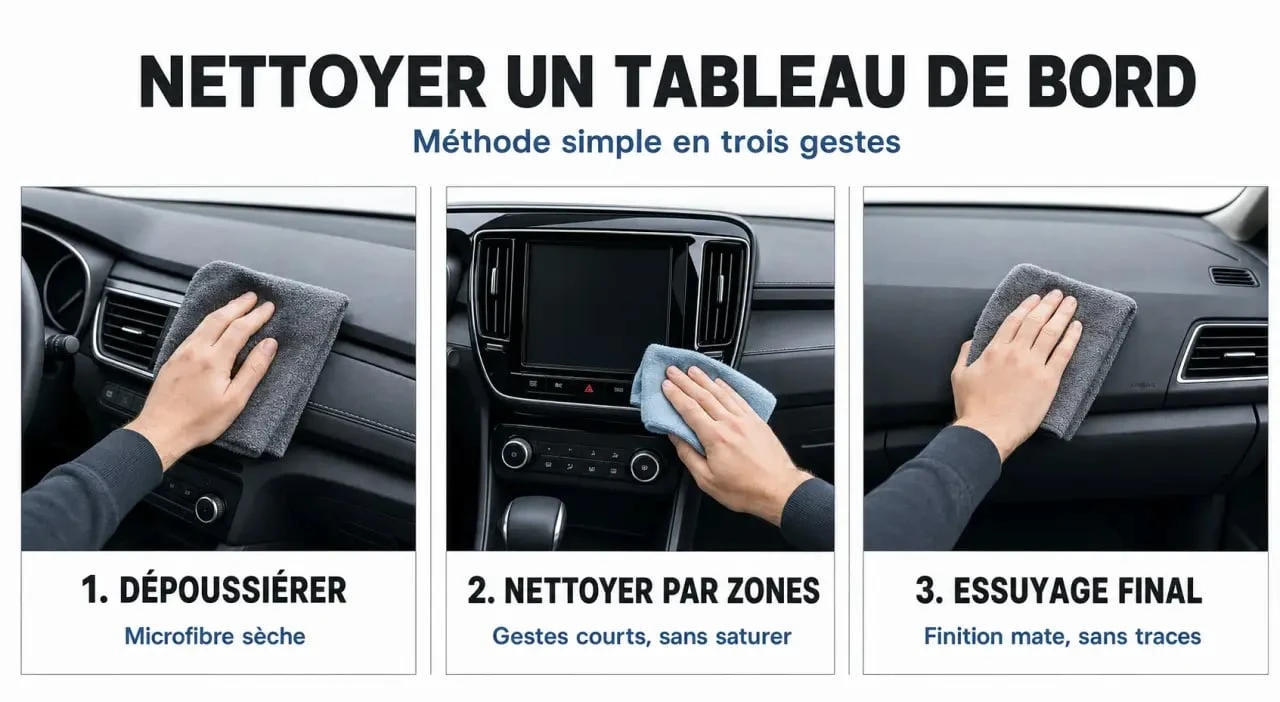 Comment nettoyer un tableau de bord de voiture : étapes de dépoussiérage, nettoyage et séchage