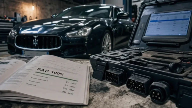 Voyant FAP à 100 % sur Maserati Ghibli diesel : symptômes, huile et sonde à contrôler