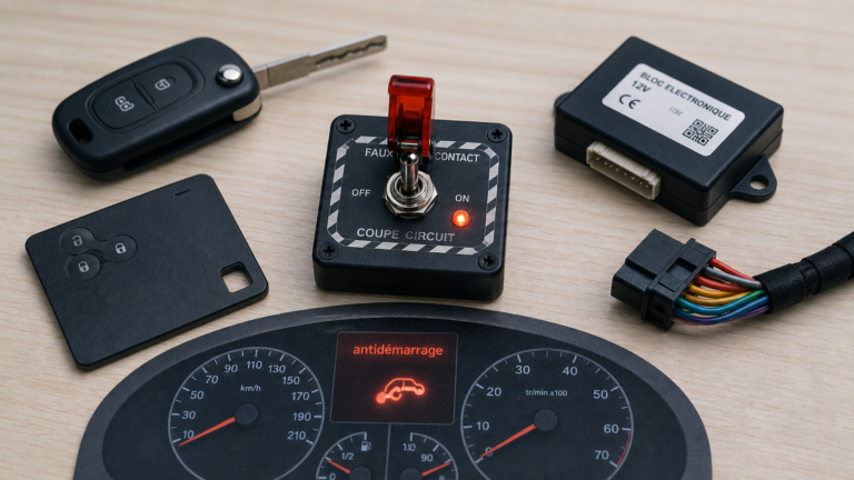 Systeme anti demarrage voiture : clé avec transpondeur