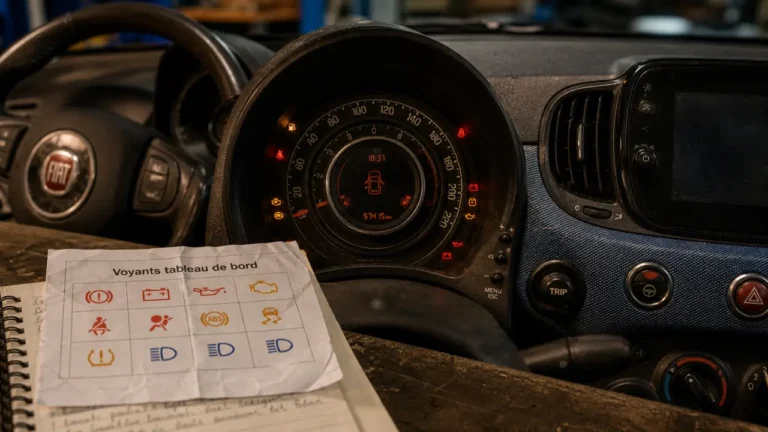 Tableau de bord Fiat 500 : voyants et diagnostic des pannes