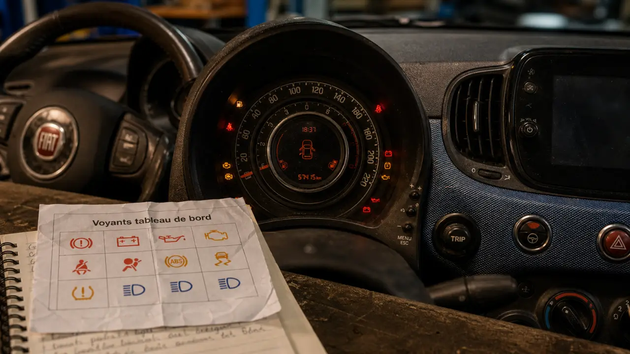 Tableau de bord Fiat 500 : voyants et diagnostic des pannes