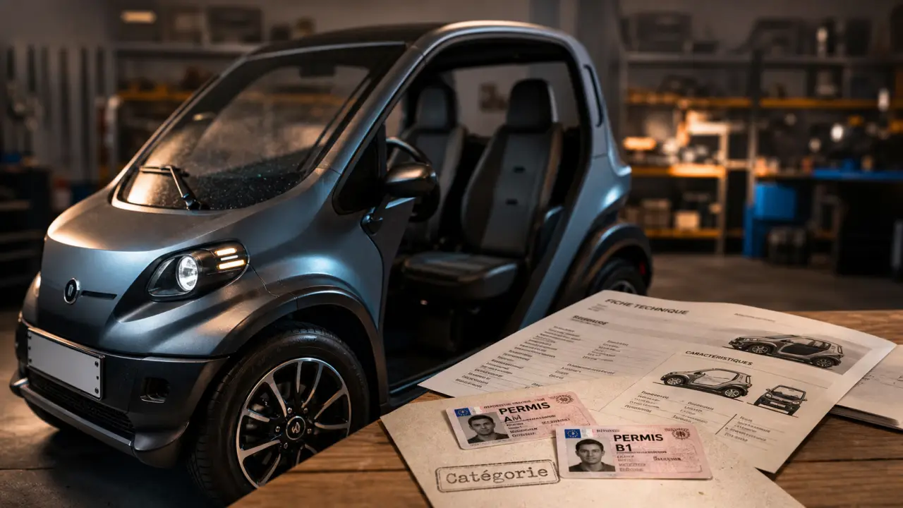 Voitures sans permis 4 places : quadricycle lourd, permis B1