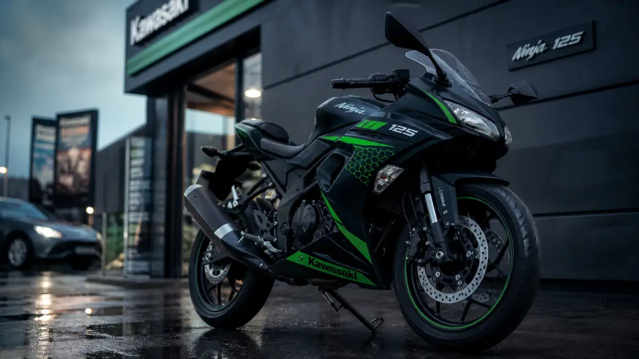 Kawasaki Ninja 125 noir 125 ninja, permis A1 devant concession