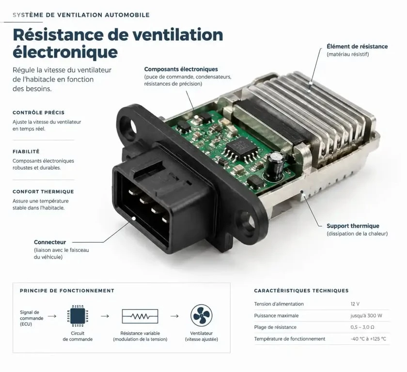 Résistance de pulseur de ventilation pour Renault Scenic 2