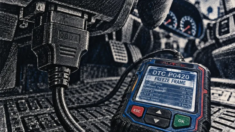 DTC voiture : OBD2 et code défaut P0420 sur valise de diagnostic