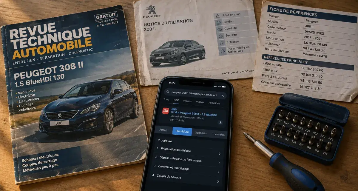 Revue technique gratuite pour vérifier la version de votre voiture avant réparation