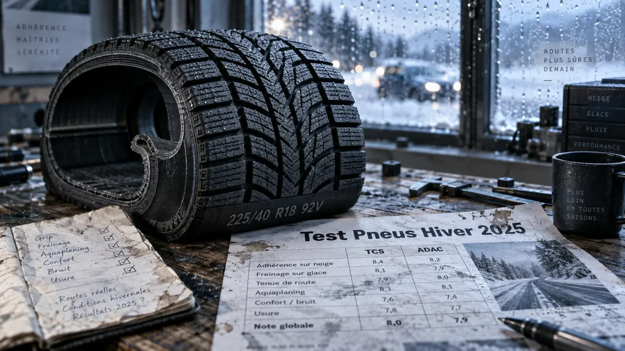 Test pneu hiver 2025 : freinage sur mouillé, pneu hiver